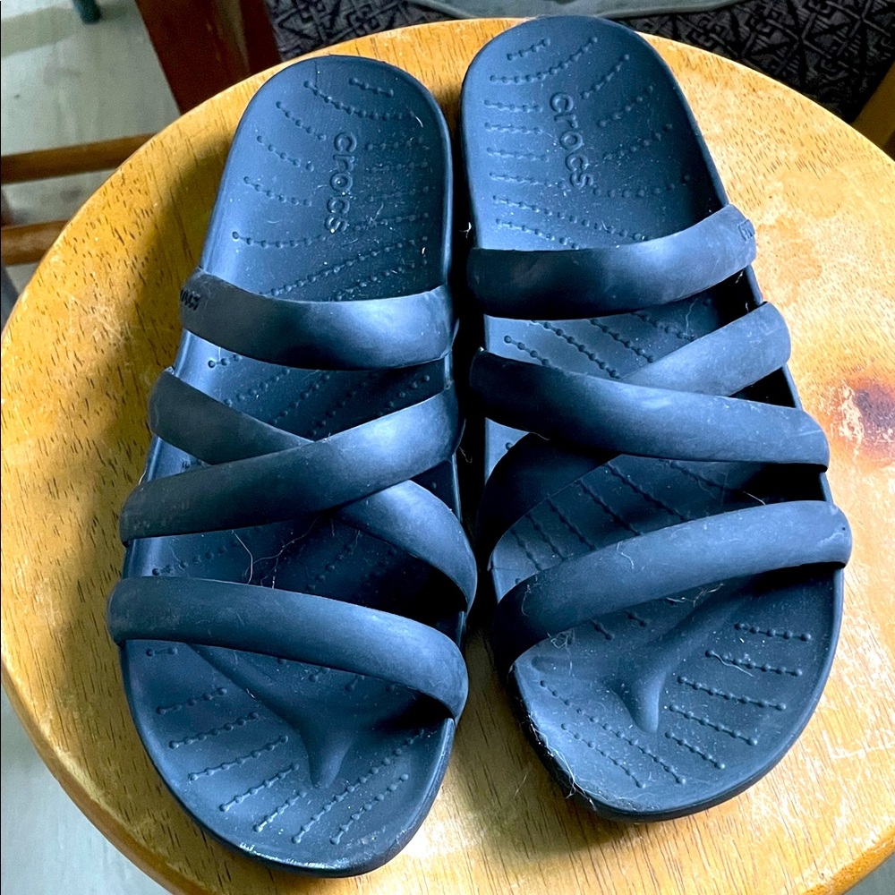 CROCS black Strappy Sandals